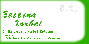 bettina korbel business card